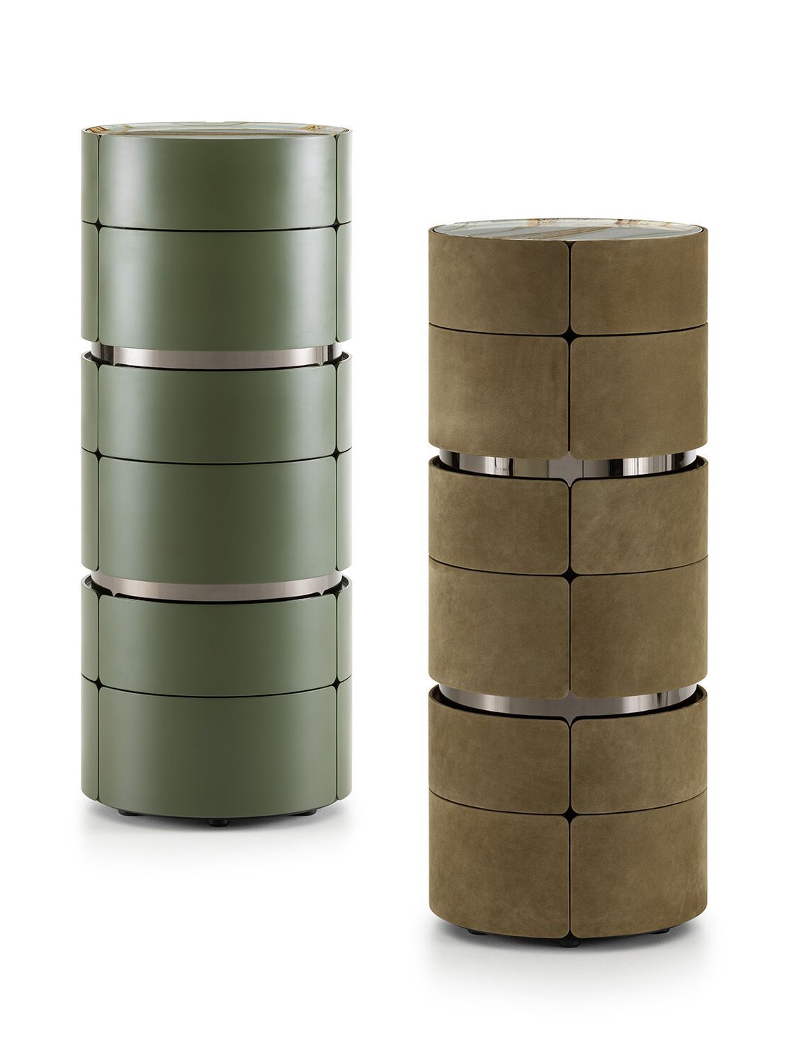 Высокий комод из ясеня с кожаной обивкой Flou Тоши ARCH-00039634 - Вид №8