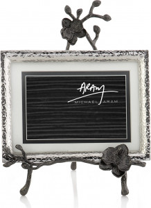 10541993 Michael Aram Рамка для фото на подставке Michael Aram Чёрная орхидея 13х18см (серебрист.) Сталь нержавеющая