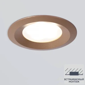 Светильник точечный встраиваемый Elektrostandard 110 MR16 под лампу GU10 под отверстие 65 мм 2 м² цвет золотой 82655461 STLM-2056407