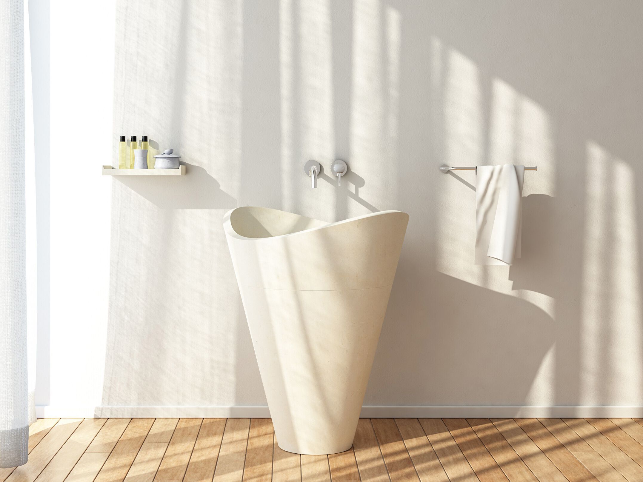 Отдельно стоящий овальный умывальник из камня Лечче PIMAR Libeccio ARCH-00039195 - Вид №1