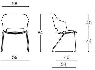 Diemme Тканевый стул на санках с подлокотниками Clop sun-id-1378319 - Вид №2