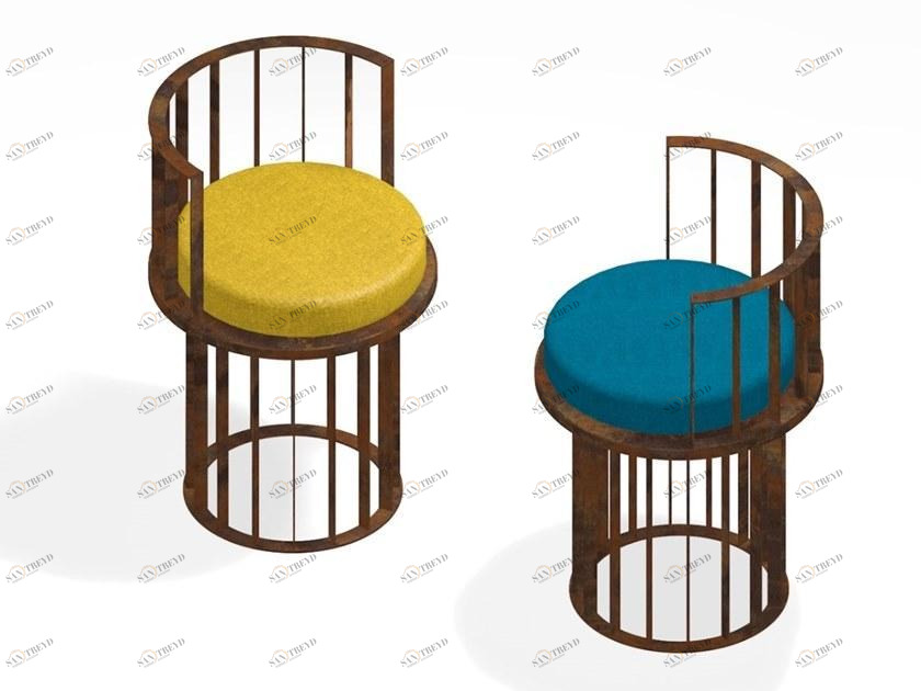 TrackDesign Высокий стул из стали Corten ™ со встроенной подушкой. Kandinskij 1923 Sp0464000 