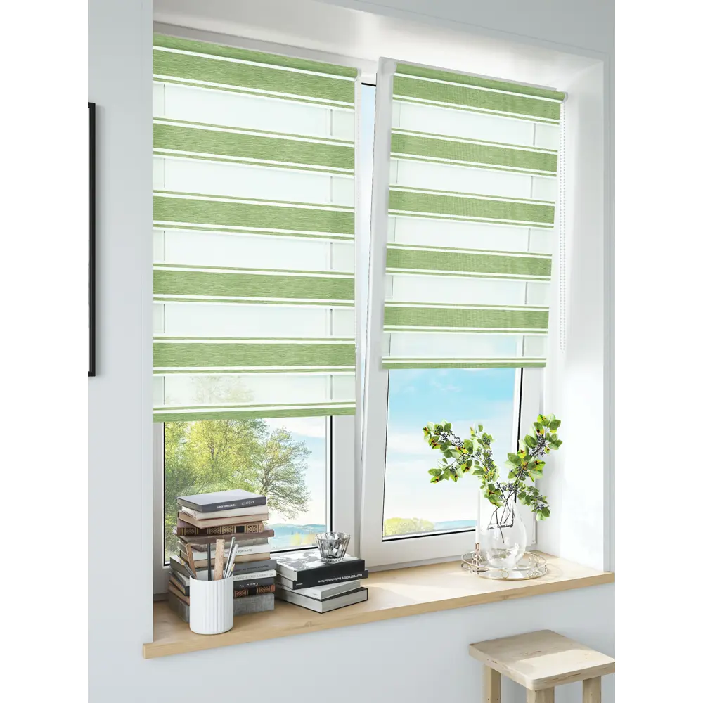 Штора рулонная день-ночь Дэли 60x160 см салатовая MIAMOZA STLM-2125719 - Вид №7