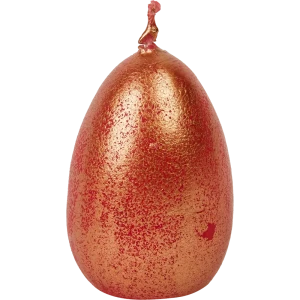 Свеча парафиновая Яйцо-3 малое бордо с росписью 5,5 см