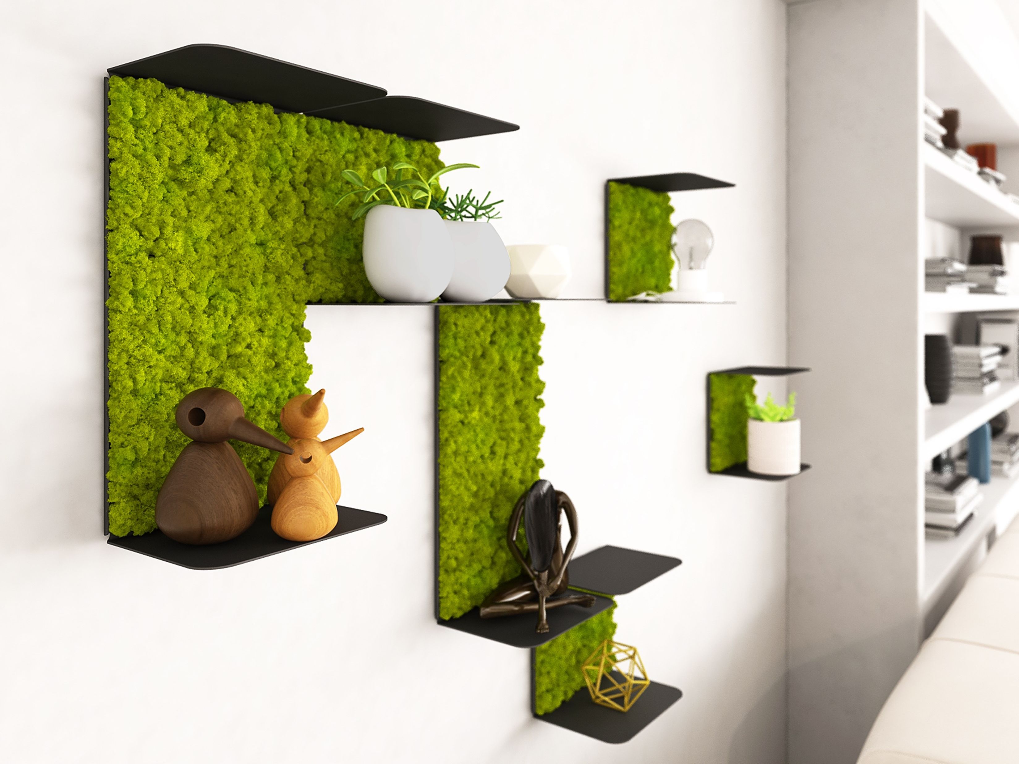 Звукопоглощающая полка из мха GREENMOOD ORIGAMI ARCH-00074294