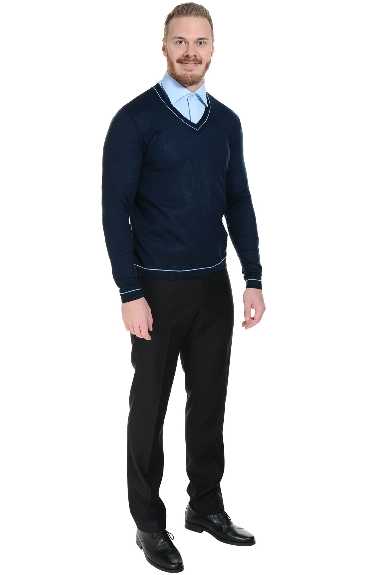 62572 Джемпер мужской темно-синий/голубой  Одежда для охранных структур  размер 48-50 Спецодежда  - Вид №4