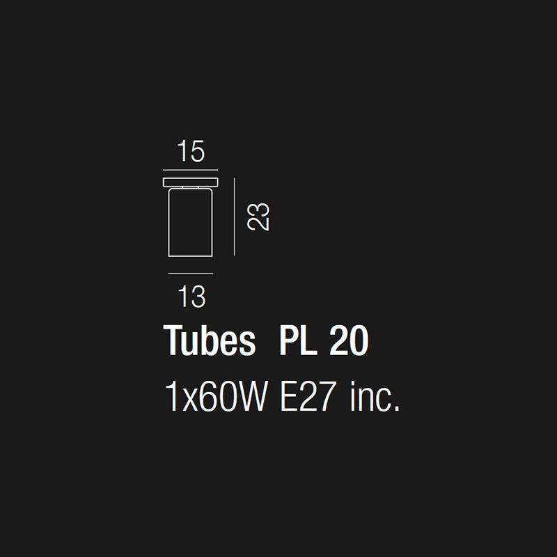 Потолочный светильник PL TUBES 20 BC от Vistosi PL TUBES 20 BC VISTOSI ДИЗАЙНЕРСКИЕ 244321 Белый  - Вид №2