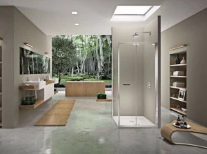 Duka Угловая душевая кабина с вращающейся дверью Quadra – con profili verticali e orizzontali