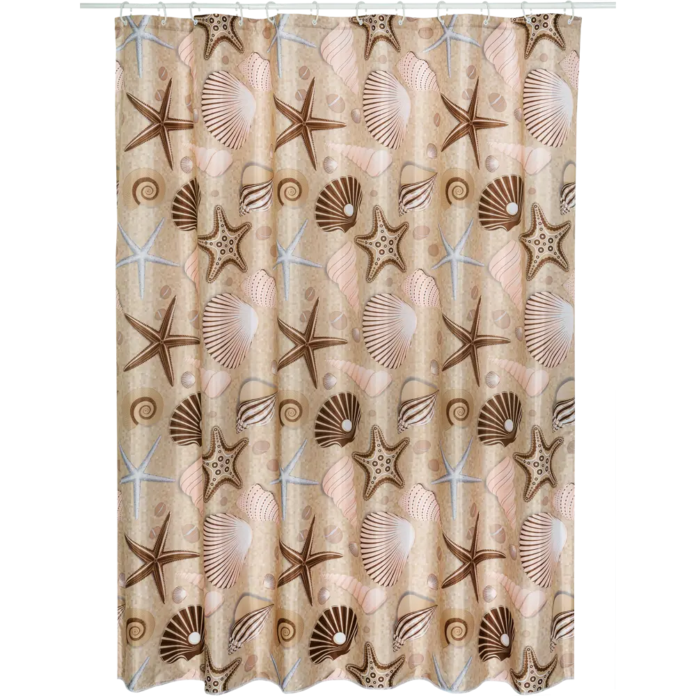 Штора для ванной комнаты «Seabed Sight» 180x180 см цвет бежевый BATH PLUS Без серии STLM-2093306 - Вид №1