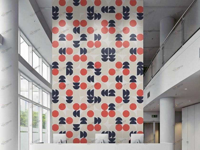 Baboon Моющиеся геометрические виниловые обои Pattern sun-id-1366007