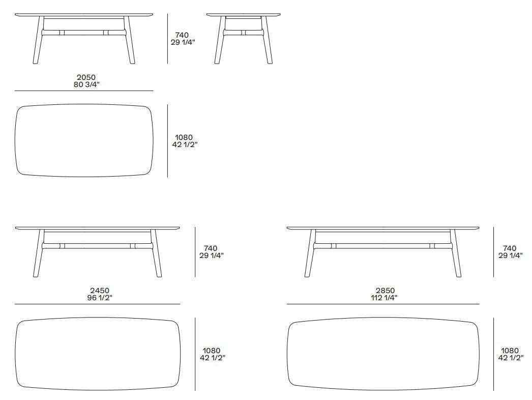 Мраморный прямоугольный стол для гостиной Poliform Curve ARCH-00066702 - Вид №6