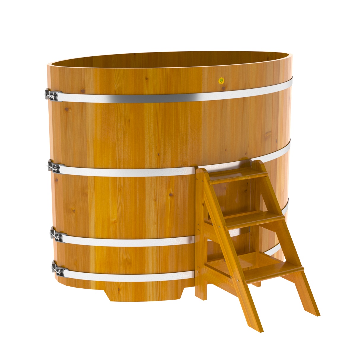 2292 Купель овальная из лиственницы Рустик 1,08х1,75х1,4 натуральная Alyarus 