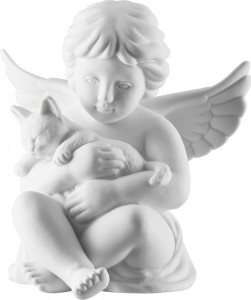 10640528 Rosenthal Фигурка Rosenthal Ангел с котенком 10,5см, фарфор Фарфор