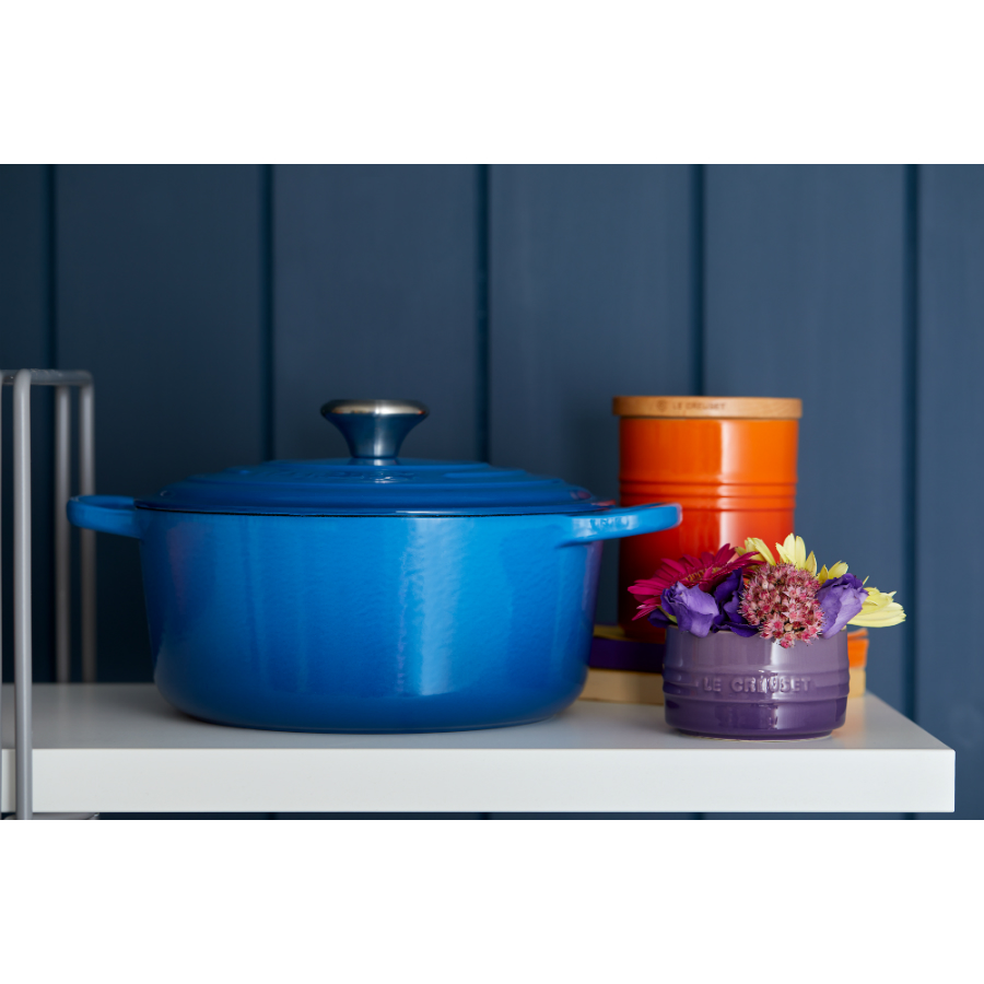 Кастрюля чугунная Le Creuset, Ø28 см, голубая 21177282002430 - Вид №1