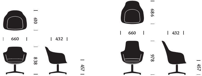 Herman Miller Вращающееся кресло из ткани с 4 спицами и подлокотниками Saiba sun-id-1414181 - Вид №5