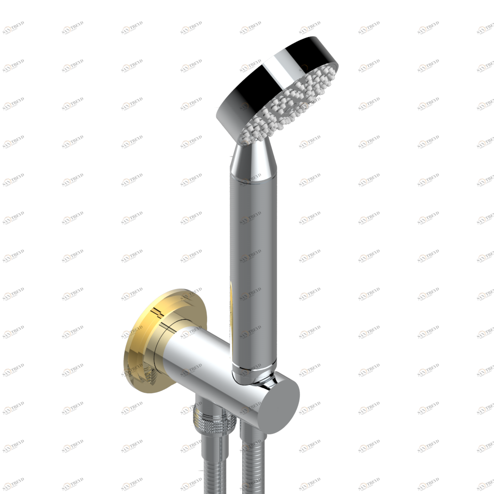G2T-54 Душ ручной стильный встраиваемый в стену, шланг и патрубок для душа с крючком Thg-paris Faubourg metal Хром/золото G2T 54 CAT.A