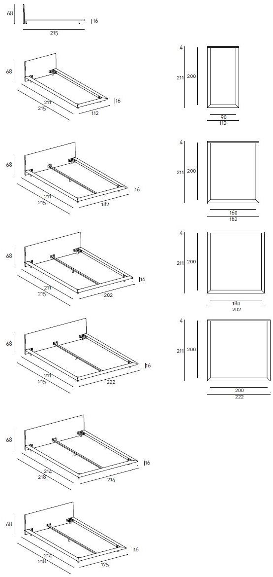 Living Divani Кровать двуспальная с обивкой Chemise sun-id-1396601 - Вид №3