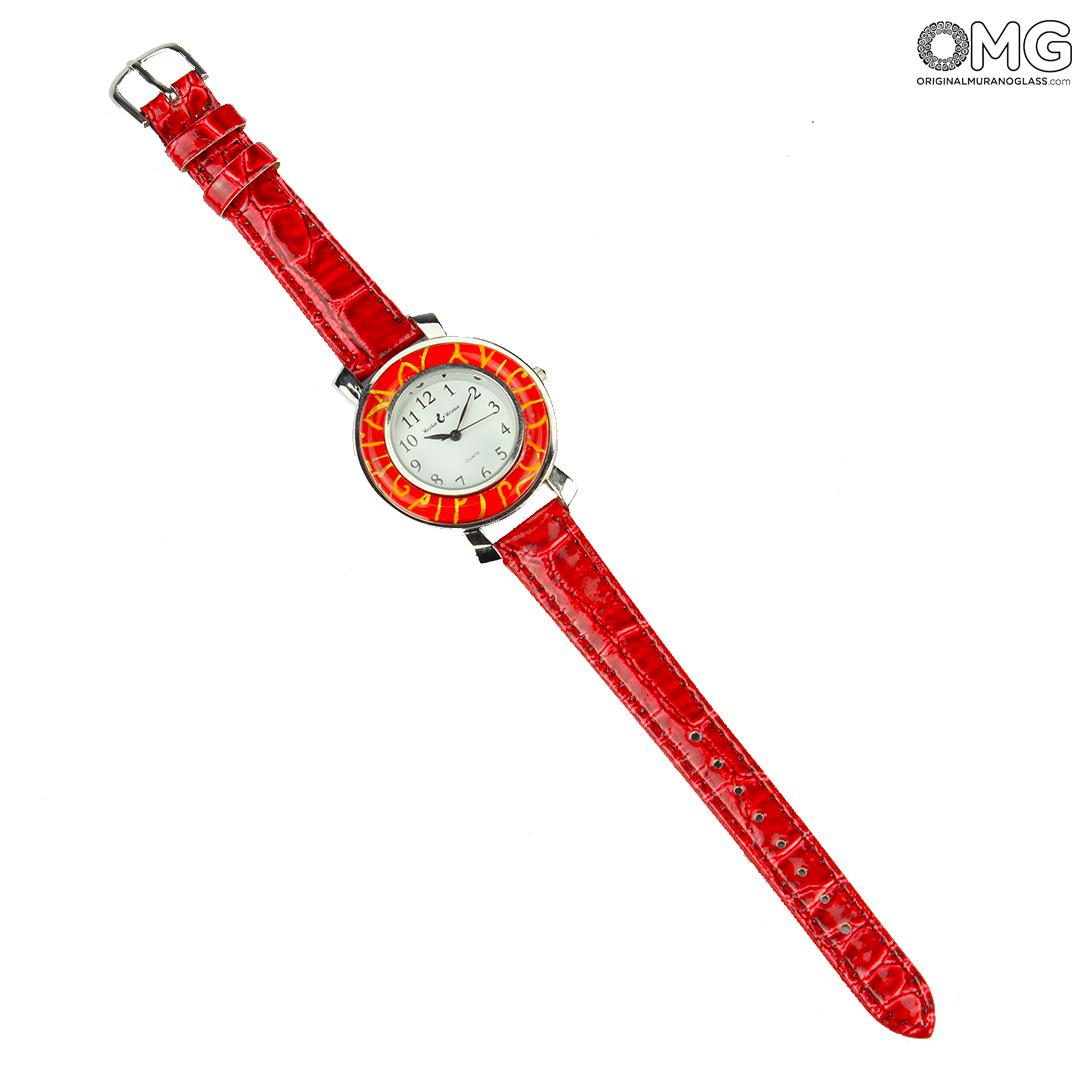 2999 ORIGINALMURANOGLASS Наручные часы Унисекс - красные - Original Murano Glass OMG 23 см  - Вид №1