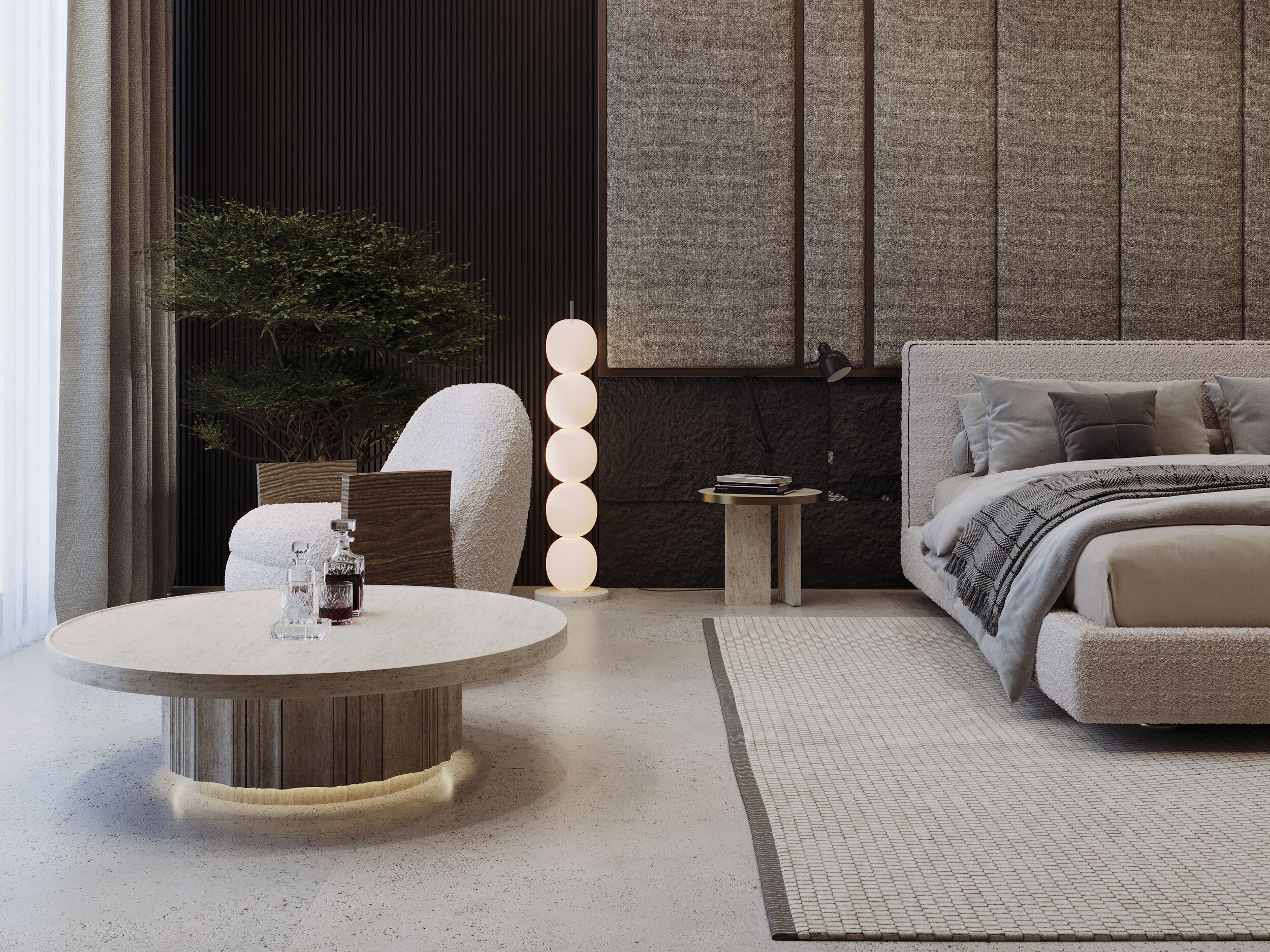 Травертин круглый журнальный столик Davani Purity ARCH-00027089 - Вид №5