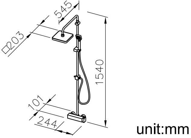 JUSTIME Настенная душевая стойка из хромированной латуни с ручным душем Mark ii sun-id-1470967 - Вид №3