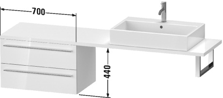 XL544808989 Шкафчик для компактной консоли X-Large #XL5448 700 x 478 мм Фланелево-серый глянцевый лак Duravit - Вид №2
