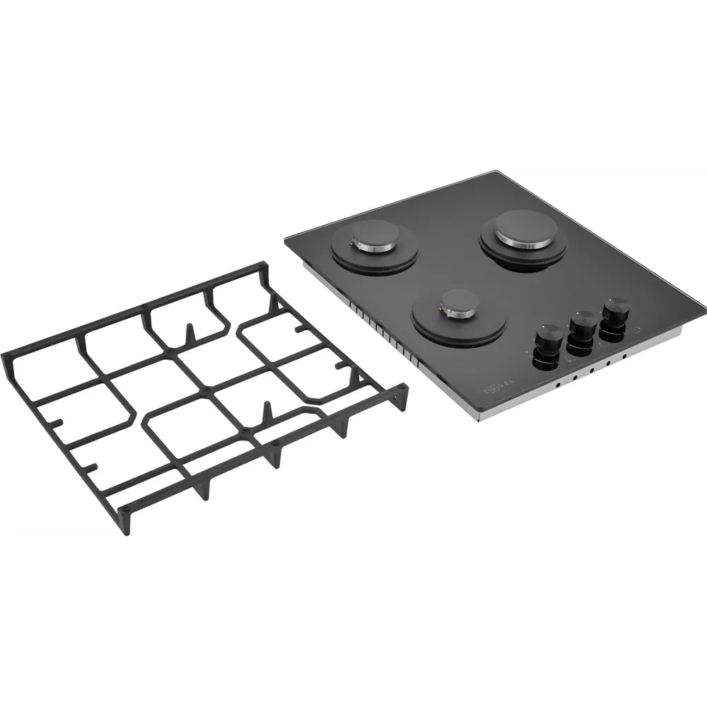 Газовая варочная панель Zugel ZGH453B 45 см 3 конфорки цвет черный STLM-2210401 - Вид №4