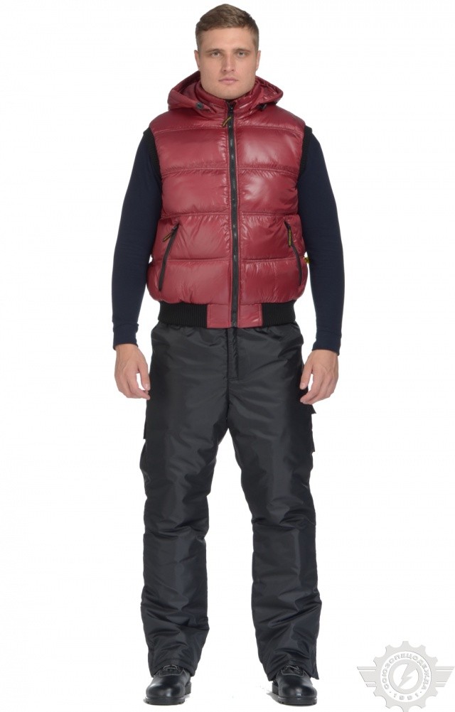 61197 Жилет "Комфорт" зимний бордо  Зимняя спецодежда  размер 44-46/170-176  - Вид №7
