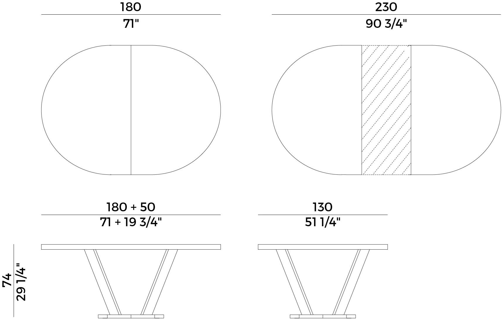 Potocco Раздвижной овальный стол Aura 830/to1 - Вид №4