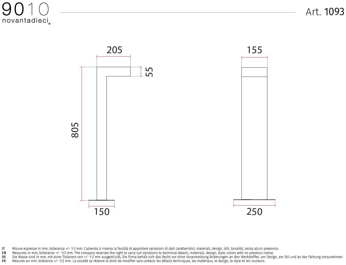 9010 novantadieci Светодиодный столбик из бетали®  1093  - Вид №7