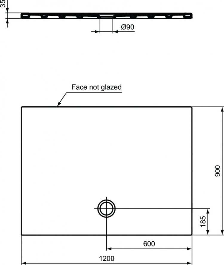 T2577YK Душевой поддон 120X90 см Ideal Standard STRADA - Вид №1