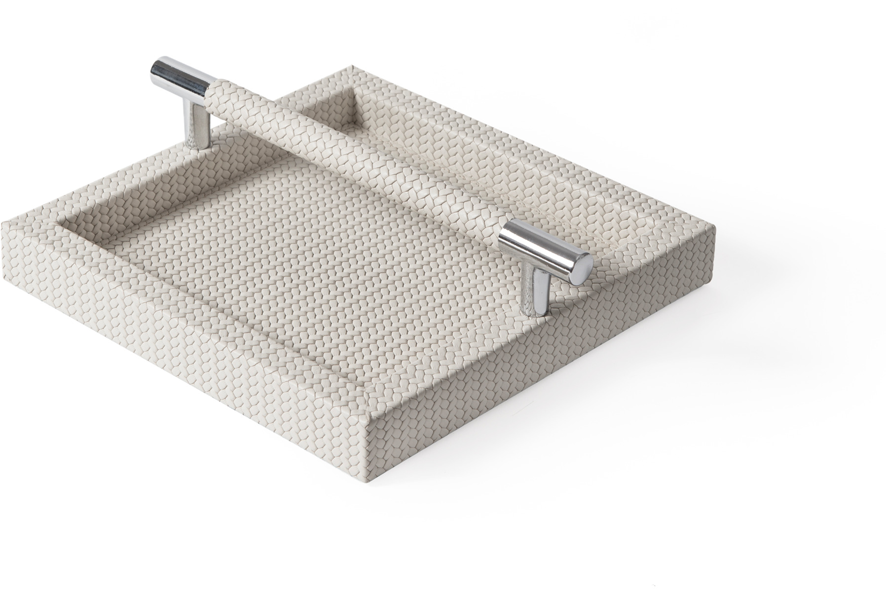 Поднос для салфеток - 20,5X20,5 см / тканая кожа_coffee