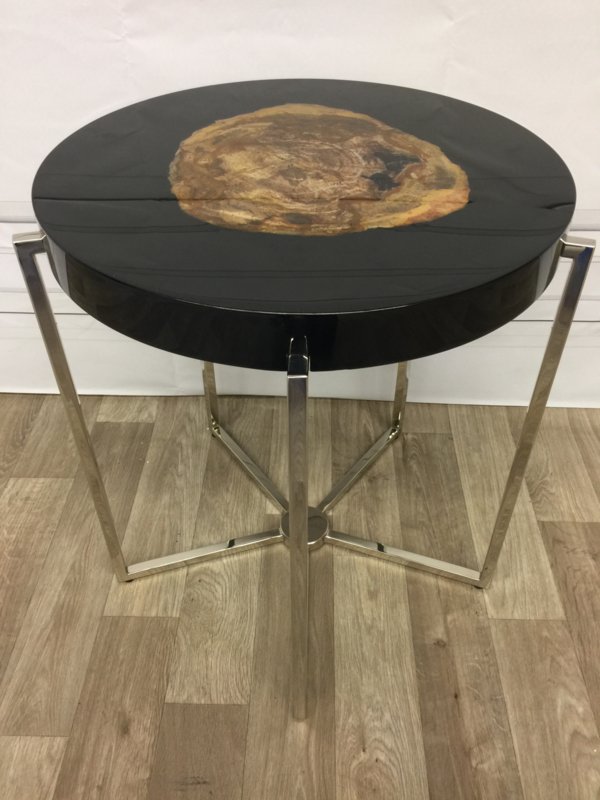 Приставной столик круглый черный Pompidou от Eichholtz EICHHOLTZ  242526 Хром;черный  - Вид №9