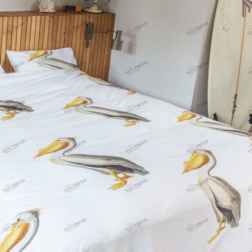 Детское постельное белье односпальное "Пеликан" 150х200 см SNURK  335468 Белый;желтый;серый 