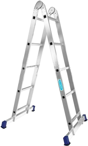 Алюминиевая профессиональная двухсекционная шарнирная универсальная лестница T 205 ALUMET 