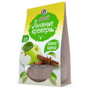 Крекеры льняные безглютеновые с яблоком и корицей Компас Здоровья 50 г