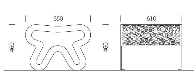 Скамья из нержавеющей стали без спинки BENKERT BANKE Chalidor ARCH-00086433
