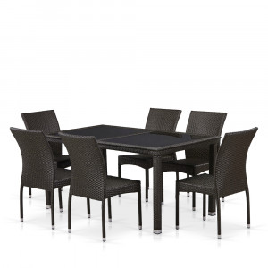 T246A/Y380A-W53 Brown 6Pcs Комплект плетеной мебели Afina
