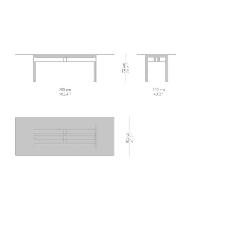 Прямоугольный стол из металла и стекла CASSINA дож ARCH-00080481 - Вид №9