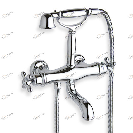 CRIIM182 Внешний термостатический смеситель для ванны с гибким шлангом и ручным душем против известкового налета Cristina Rubinetterie 