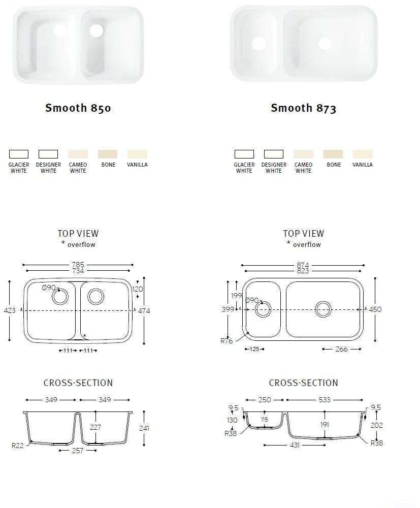 850 Мойка кухонная овальная Corian® Design  - Вид №3