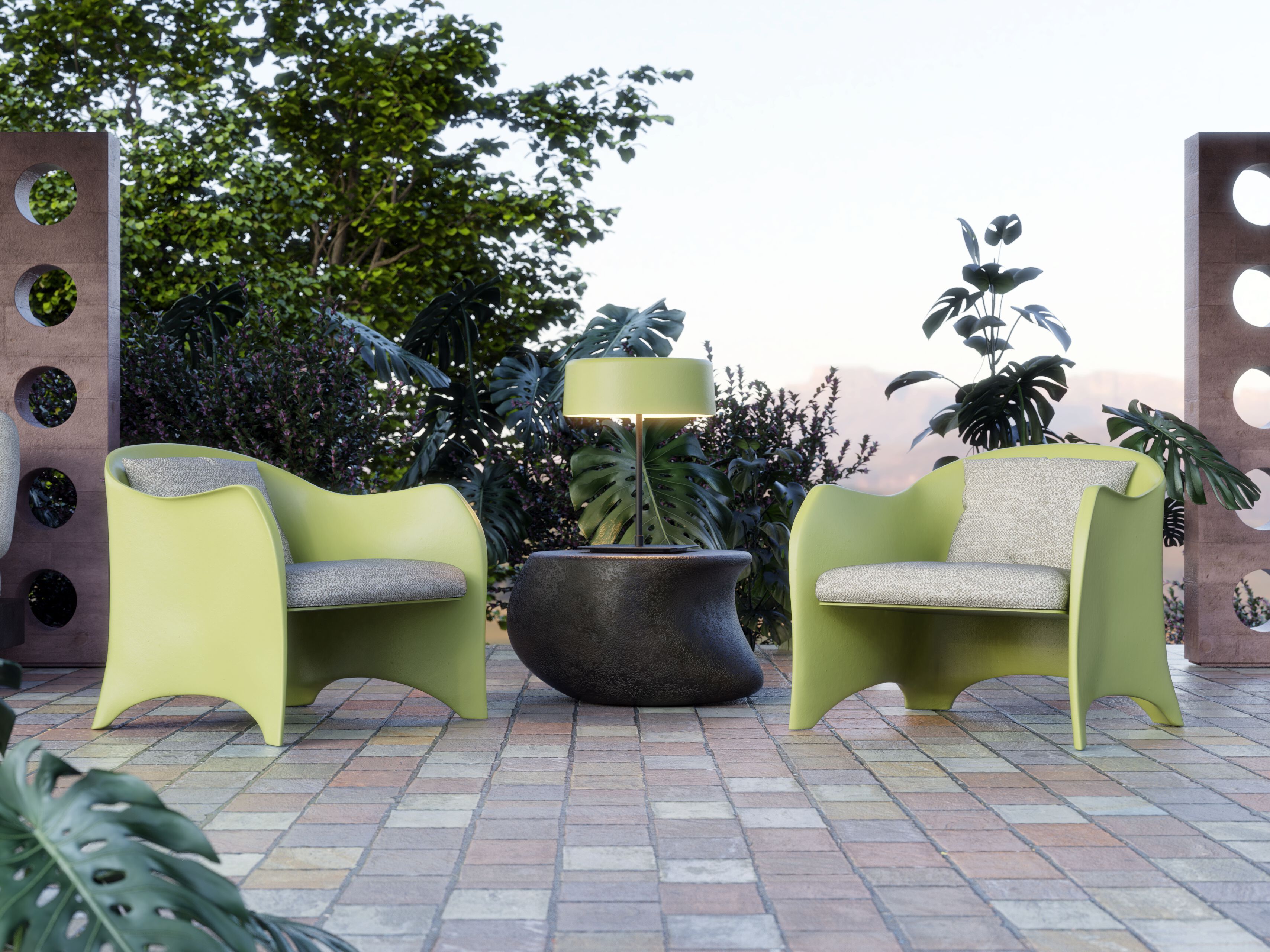 Стекловолокно садовое кресло с подлокотниками GANSK океан ARCH-00084535 - Вид №4