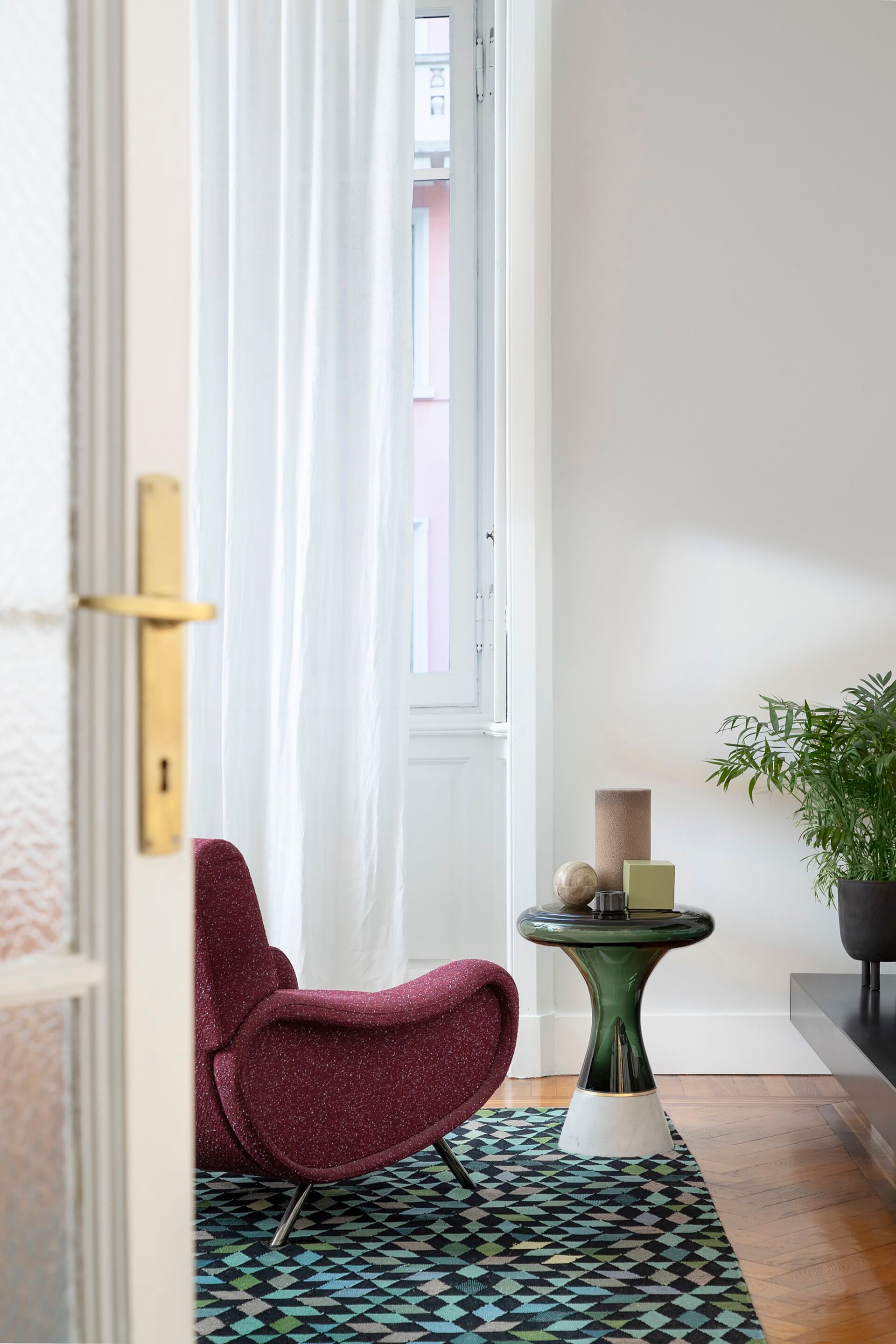 Круглый журнальный столик из дутого стекла SkLO JOIN ARCH-00023204 - Вид №9