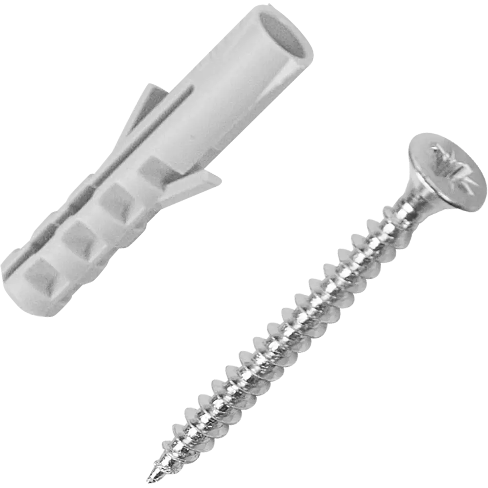 Дюбель потайной STANDERS PND 4×20 мм с шурупом 2.5×25 мм, нейлон, 20 шт 83387755 STLM-1005004