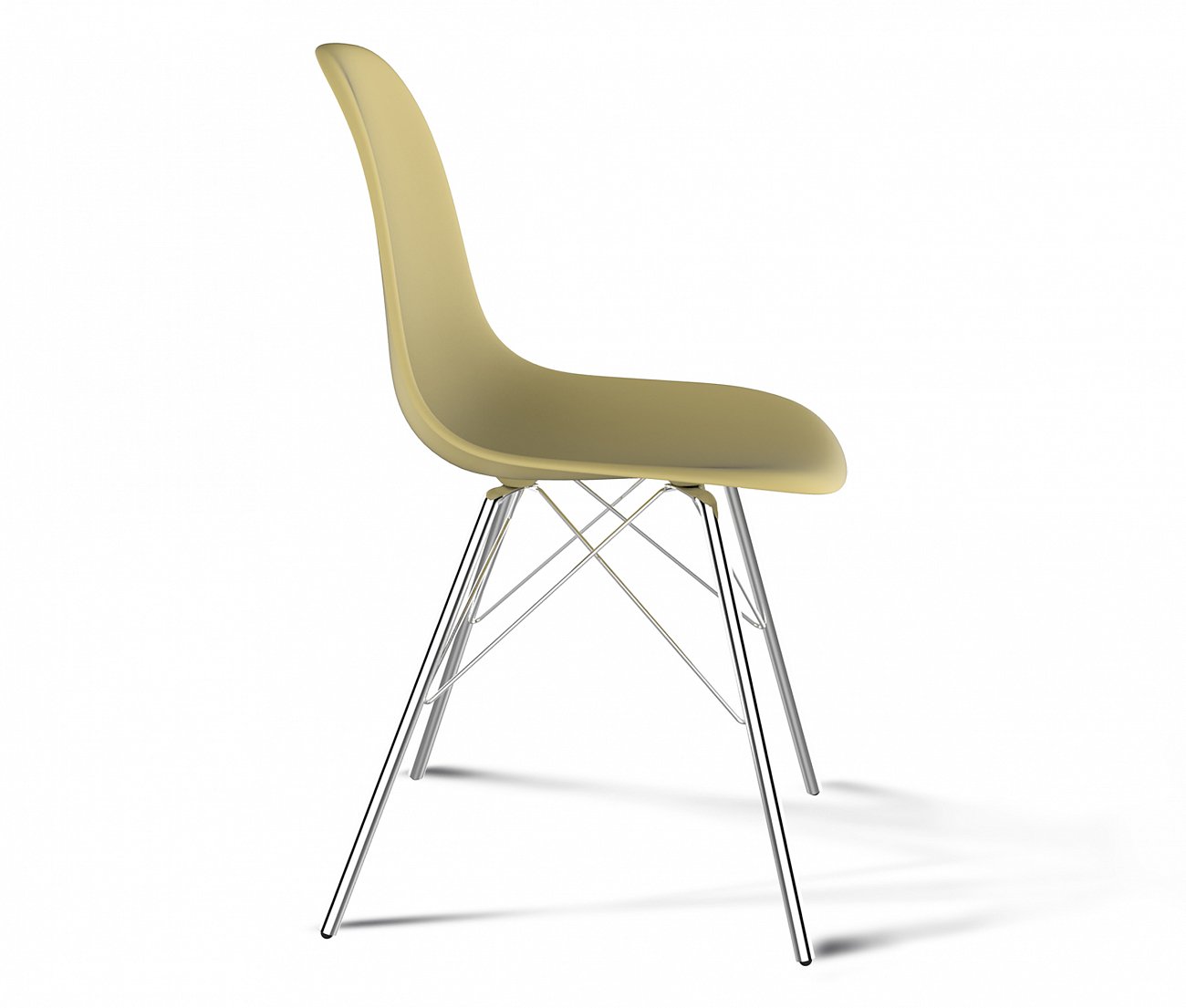 Стул DSR бежевый S37 (eames style) SHEFFILTON ДИЗАЙНЕРСКИЕ, EAMES STYLE 015583 Желтый  - Вид №1