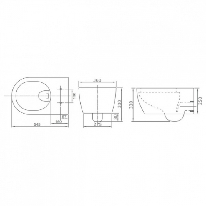 CT2019 Подвесной унитаз SSWW CT  - Вид №1