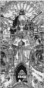 Mineheart Прямоугольный коврик из полиамида с рисунком Sanctuary skull