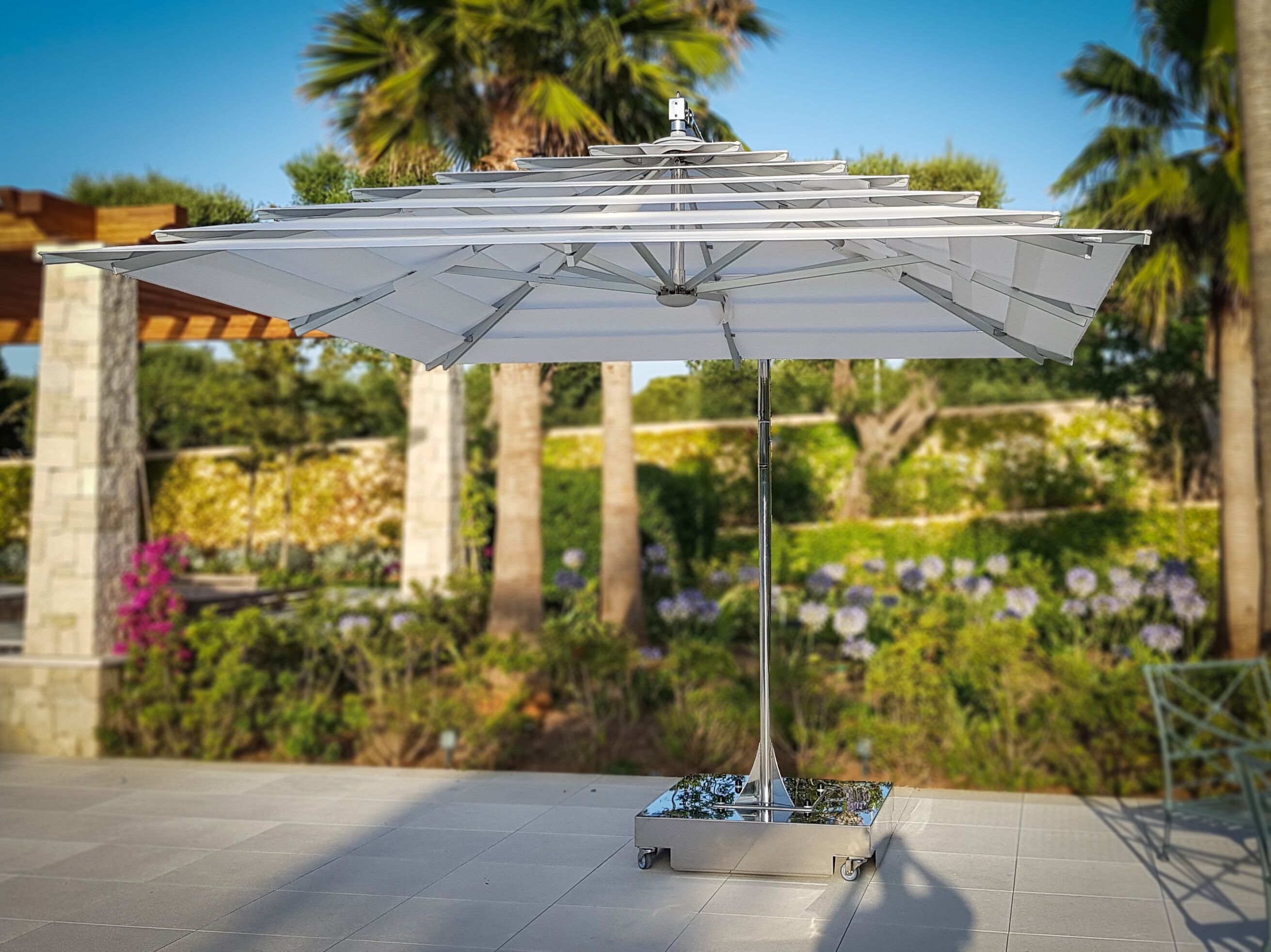 Поворотный зонтик из нержавеющей стали с боковым полюсом Gardenart GIRASOLE EVOLUTION ARCH-00035927