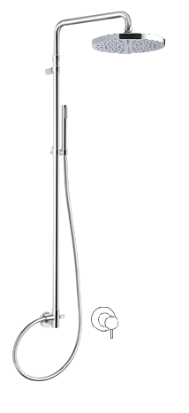 32698X/ID-CRX CARIMALI Мостовая поворотная душевая стойка, Душевая лейка Stick 