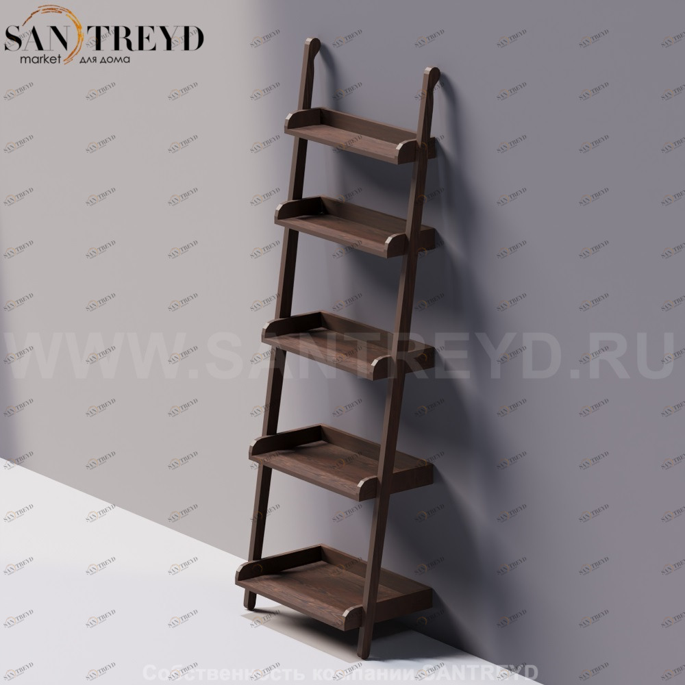 Agape STAIRS Конструкция с пятью полками под коричневый дуб ACOM0534NRU