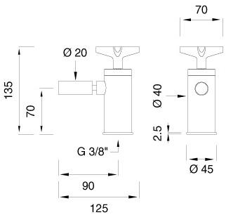 Ceadesign Гидропрогрессивный смеситель для раковины на одно отверстие из нержавеющей стали с регулируемым изливом Cross Crx 40 - Вид №1